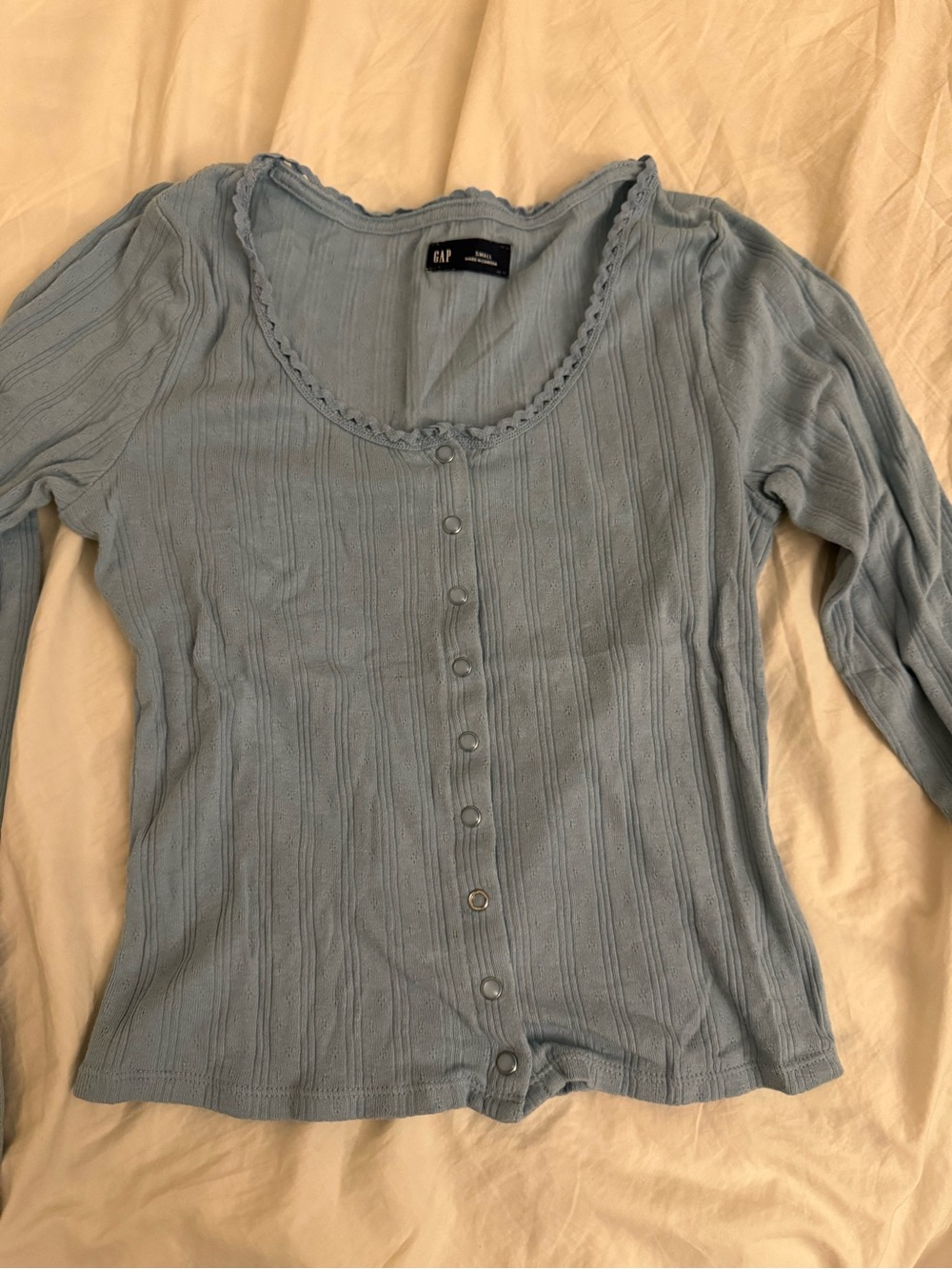 Gap Blue Pointelle long sleeve top